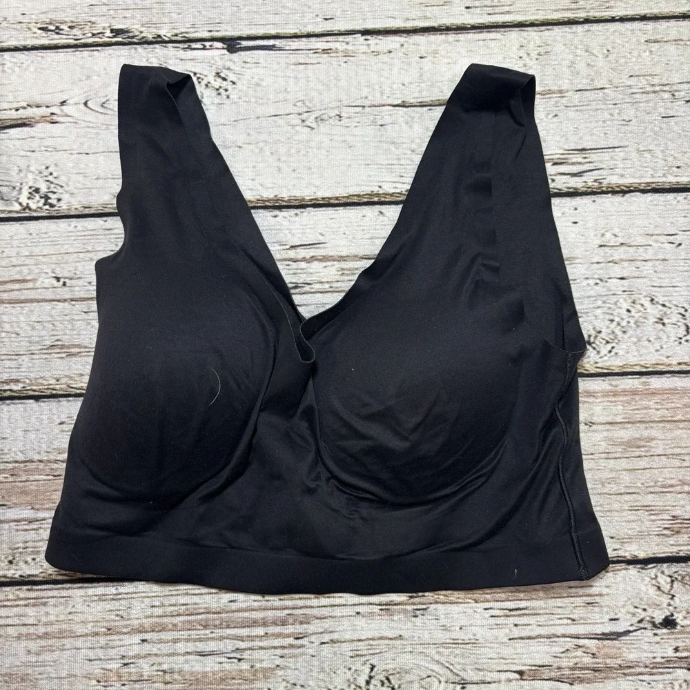 Soma Enbliss Wireless Bralette Womens Large Black Smooth Padded Cups Comfort